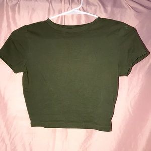 Dark green cropped top. Size Medium. Lightly worn